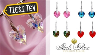Сережки с кристаллами SWAROVSKI Elements в форме сердца