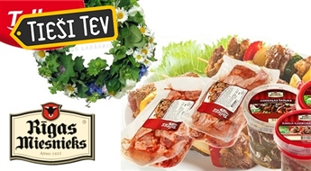 Мясо для жарки от Rīgas Miesnieks и Tallegg : шашлык, куриные крылышки или бекон для гриля