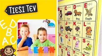 Divpusējā tāfele: angļu valodas burtu apguvei un magnētiskā tāfele zīmēšanai (3 krāsas)