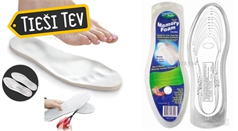 Apavu iekšzoles no unikālā Memory foam materiāla pēdu komfortam un labsajūtai