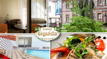 Беззаботный весенний отдых для двоих с ужином и посещением бассейна и бани в гостинице «Sigulda»