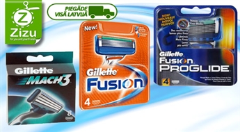 Populārie skūšanās kārtridži Gillette Mach3, Gillette Fusion, Gillette Fusion ProGlide un Gillette Fusion ProGlide Power, sākot no Ls 9,2. Piegāde VISĀ LATVIJĀ!