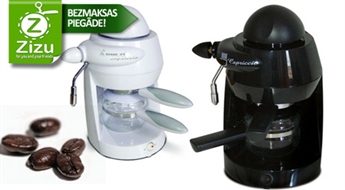 Kompakts kafijas aparāts „Momert” espresso un kapučīno pagatavošanai tikai par Ls 23,9. BEZMAKSAS PIEGĀDE no Post24!