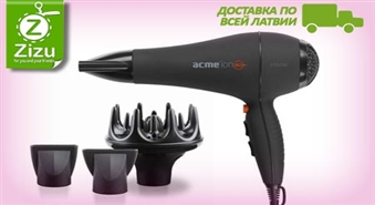 VISĀ LATVIJĀ: Profesionālais fēns „ACME” ar 58% atlaidi. Ikdienas žāvēšanai vai apjomīgai frizūrai!