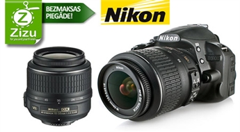 Viegla spoguļkamera NIKON D3100 kit ar FULL HD videoieraksta režīmu un diviem objektīviem tikai par Ls 365. BEZMAKSAS PIEGĀDE no Post24!