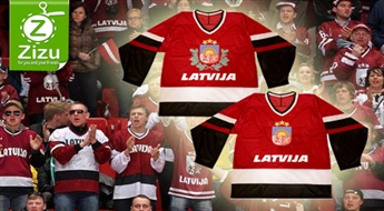 Īsts Latvijas Hokeja izlases fanu krekls ar Latvijas ģerboni tikai par Ls 15. Pasaules čempionāts hokejā – jau maijā!