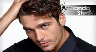 Ideāls vīrieša izskats ir atkarīgs no matu sakārtojuma: 50% atlaide vīriešu matu griezumam salonā „Armando Studio”