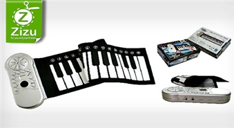 Salokāmais portatīvais trīs oktāvu sintezators „Roll a Piano” ar 67% atlaidi. Spēlē visur, kur vēlies!
