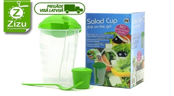 Особый контейнер для салатов на вынос «Salad To Go» с вилкой и блюдечком для соуса всего за 3,9 Ls. Доставка ПО ВСЕЙ ЛАТВИИ!