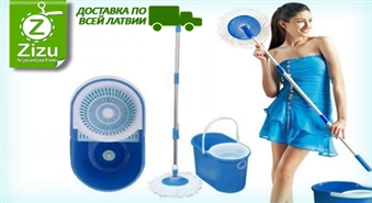 ПО ВСЕЙ ЛАТВИИ: Маневренная и необычайно удобная швабра «Easy life SpinMop» со скидкой -42%. Уборка в радость!