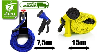 Dārza šļūtene (7,5 m vai 15 m) ar 7 dažādiem laistīšanas režīmiem, sākot no Ls 12,5. Piegāde VISĀ LATVIJĀ!