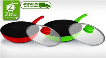 Цветные керамические сковородки LAMART с крышкой всего за 14 Ls. Доставка ПО ВСЕЙ ЛАТВИИ!