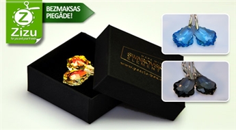 Zaigojoši auskari SWAROVSKI Elements lapiņas formā ar sudraba aizdari-āķīti tikai par Ls 13, kā arī 30% atlaide pārējām rotām. BEZMAKSAS PIEGĀDE no Post24!