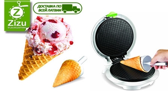 Elektriskā vafeļu panna „C3 Icy Delight” un īpašs konuss saldējuma vafeļu uztīšanai tikai par Ls 11,5. Piegāde VISĀ LATVIJĀ!