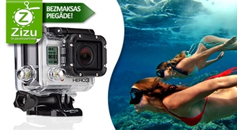 Aktuālā ūdensnecaurlaidīgā sporta foto-videokamera „Hero 3 Black” no „Go Pro” ar iebūvētu Wi-Fi uztvērēju tikai par Ls 266. BEZMAKSAS PIEGĀDE no Post24!