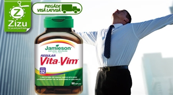 Мультивитамины Jamieson® Regular Vita-Vim с 32-я полезными компонентами на ТРИ месяца применения всего за 5,8 Ls (8,25 €). Доставка ПО ВСЕЙ ЛАТВИИ!