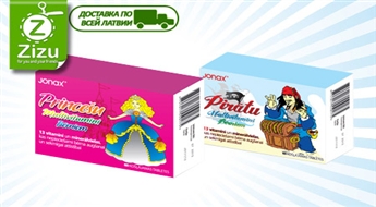 Košļājamie bērnu vitamīni (60 tabletes) mazajām dāmiņām „Princešu Multivitamīni” vai jaunajiem resgaļiem „Pirātu Multivitamīni” no Jonax tikai par Ls 2,5. Piegāde VISĀ LATVIJĀ!