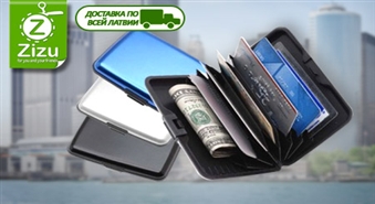 Кошелек-визитница Aluma Wallet для безопасного ношения карточек, денег и документов со скидкой -50%. Маленький хранитель ПО ВСЕЙ ЛАТВИИ!