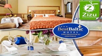 DRUSKININKI: Atpūta DIVIEM (1 vai 2 naktis) 4* viesnīcā „BEST BALTIC Hotel Druskininkai Central” pēc izvēlētās programmas ar atlaidi līdz 49%!