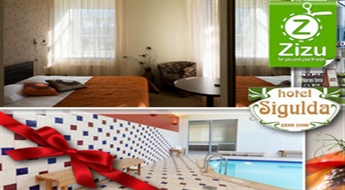 Отдых для двоих с ужином и посещением бассейна и бани в гостинице «Sigulda»