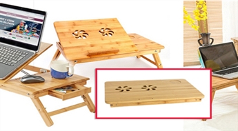 Удобный «кроватный» бамбуковый столик для завтраков в постель и работы за компьютером всего за 21,9 €!
