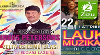 Biļetes uz vienu no septiņiem Latvijā iemīļotu grupu koncertiem koncertbārā „Laternu stundā” tikai par Ls 2 (€ 2,85). „Dakota”, „Čigānzēni”, Ingus Pētersons un citi lieliski mākslinieki!
