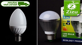 Суперэкономичные и полезные для глаз LED-лампочки, начиная всего от 4 € (2,81 Ls). Доставка ПО ВСЕЙ ЛАТВИИ!