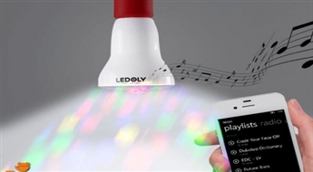 РАЗНОЦВЕТНАЯ LED ЛАМПОЧКА С BLUETOOTH И КОЛОНКОЙ LEDOLY С1000
