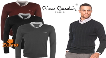 Pierre Cardin стильный джемпер с имитацией рубашки