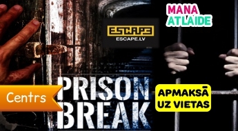 Dalība kvestā "Prison Break" no 25€/ 2-6 cilvēku kompānijai no "Escape Room"!