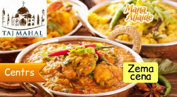 4 biznesa pusdienas + sula indiešu restorānā "Taj Mahal" sākot no 2.48€/ēdienreize! Izbaudi mūsdienīgu indiešu virtuvi!
