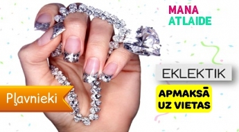 Маникюр с кристаллами Swarovski - Новогодний дизайн за 12.50€ + Gelish в салоне "Eklektik"!