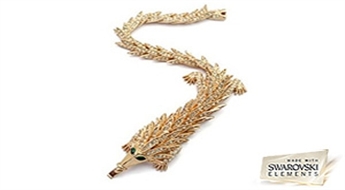 Rokassprādze "Zelta Pūķis" ar unikālu Swarovski Elements™ kristālu dizainu unikālai dāmai!