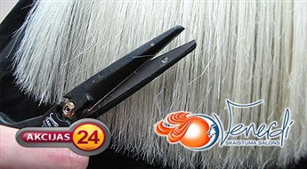 LIELISKAIS PIEDĀVĀJUMS!!! Skaistumkopšanas salonā „VENERDI” – matu šķipsnu balināšana ar foliju,griezums ar karstām šķērēm un veidošana!