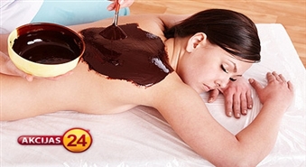 Relaksējoša šokolādes procedūra visam ķermenim salonā "Skaisto Sajūtu Pietura": Šokolādes masāža + ietīšana visam ķermenim + karaliska šokolādes maska kaklam un dekoltē!