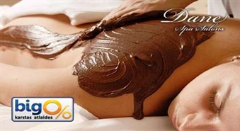 Ienirstiet saldos apskavienos! Šokolādes masāža visam ķermenim salonā "Dane Spa" ar 55% atlaidi!