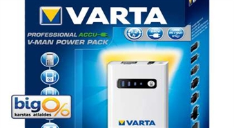 VARTA V-MAN Power Pack ar 50% atlaidi! Iespēja uzlādēt mobilos telefonus, GPS navigatorus vai MP3 atskaņotājus jebkurā vietā un jebkurā laikā!