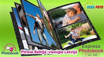 EIROFOTO piedāvā: izgatavo personalizētu fotogrāmatu ar Latvijā vienīgo EIROFOTO PHOTOBOOK tehnoloģiju tikai 15 MINŪŠU laikā par 54% lētāk! Saglabā skaistākās atmiņas!