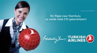 Dāvanu karte lidojumiem ar “Turkish Airlines” Ls 50 vērtībā ar 50% atlaidi! Laiks celties spārnos!