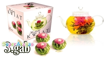 Очень красивый связанный чай цветок, расцветающий прямо на ваших глазах! В комплекте - 3 цветка!
