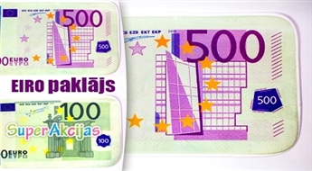 Коврики для ванной комнаты с изображением 500 или 100 банкнот евро!