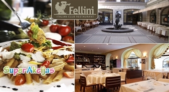 Patiesa itāļu dzīves garša! Romantiskas vakariņas diviem izsmalcinātā restorānā Fellini!