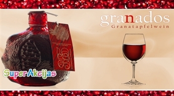 Ekskluzīvs! Pussaldais granātābolu vīns "Granados" dekoratīvā pudelē!