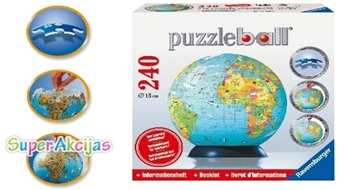 Super Puzzle mazajiem un lielajiem - Ravensburger 3D Puzzle Globuss!