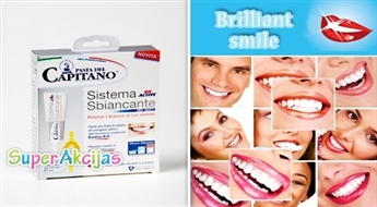 Itāļu zobu balināšanas sistēma Jūsu sniegbaltajam smaidam! Speciālās pastas tūbiņa + kapa!