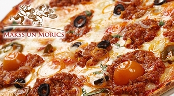 Picērijas Makss un Morics gardās picas (40 cm) līdz - 50% Izvēlies Pesto, Suprima vai Āzīša picu!