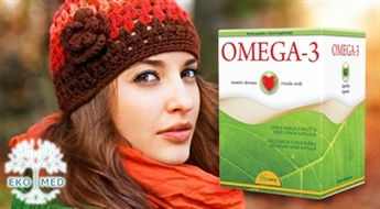 EkoMed: uztura bagātinātājs Omega-3 (60 kapsulas) sirds asinsvadu veselībai – 52%