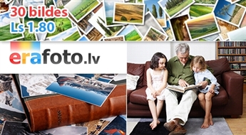 Erafoto.lv предлагает печать 30 цифровых фотографий размером 10x15 см со скидкой 53%!