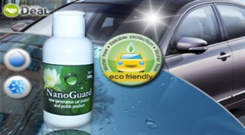 NanoGuard: efektīvs līdzeklis auto stiklu, lukturu un spoguļu aizsardzībai. Neredzams pārklājums, kas atraida ūdeni un netīrumus.