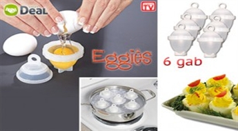 Ģeniāli vienkārši! EGGIES olu vārīšanas formiņu komplekts. Tagad olas var izvārīt arī bez čaumalām!